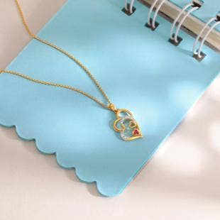 Entwined Love Diamond And Gemstone Pendant With Chain