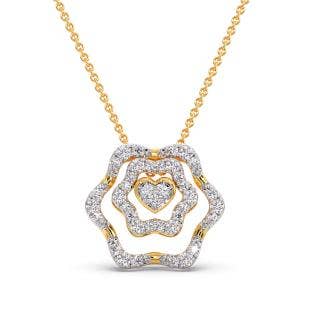 Venera Floral Heart Diamond Pendant With Chain