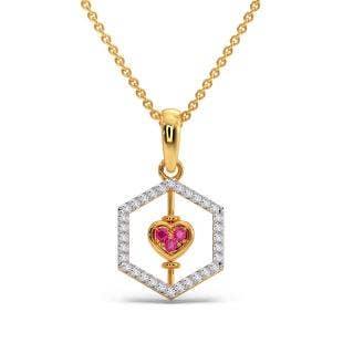 Blush Heart Diamond And Gemstone Pendant with chain