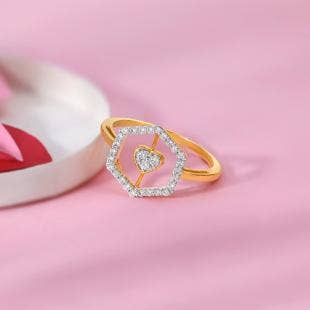 Blush Heart Diamond Ring