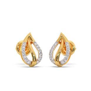 Pretty Paisley Diamond Stud Earrings