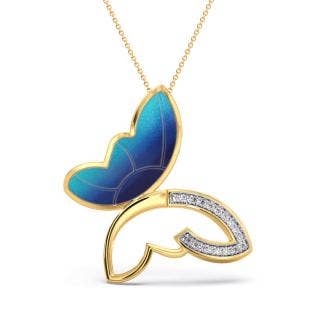 Chilasa Butterfly Diamond Pendant