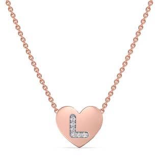 L Initial Diamond Pendant Necklace
