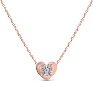 M Initial Diamond Pendant Necklace