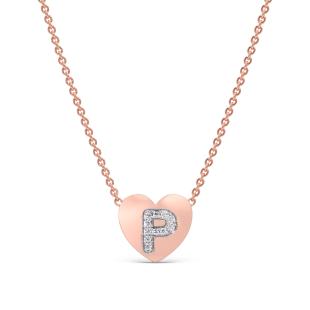 P Initial Diamond Pendant Necklace