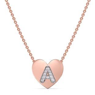 A Initial Diamond Pendant Necklace