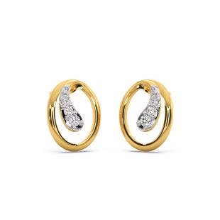 Oval Surge Diamond Stud Earrings