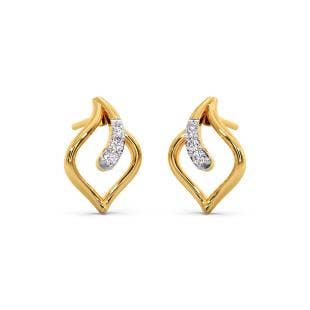 Autum Leaf Diamond Stud Earrings