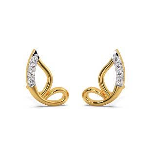 Butterfly Wings Diamond Stud Earrings