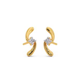 Swirl Elegance Diamond Stud Earrings