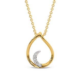 Wave Drop Diamond Pendant