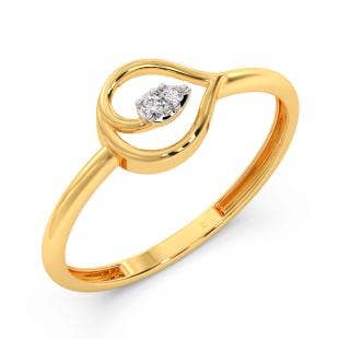 Dainty Leaf Diamond Ring