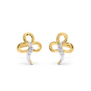 Petal Trinity Diamond Stud Earrings