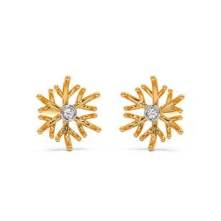 Dazzling Snowflake Diamond Stud Earrings