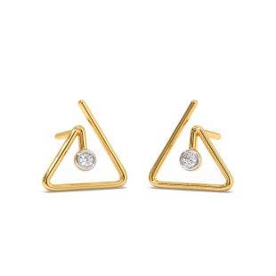 Triangle Bell Diamond Stud Earrings