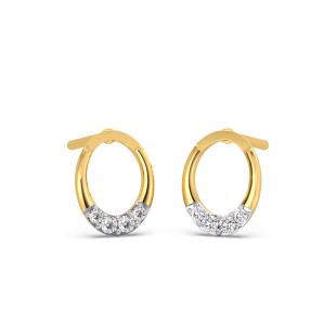 Lustrous Loops Diamond Stud Earrings