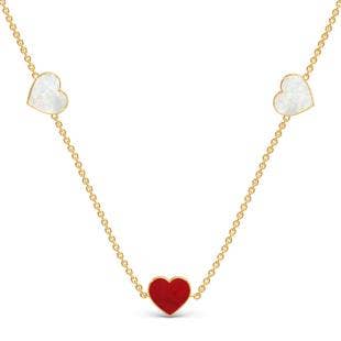 Meadow Hearts Gold Delicate Necklace