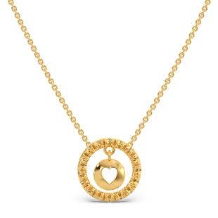 Dangle Heart Gold Pendant Necklace