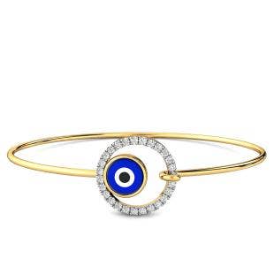 Round Evil Eye Diamond Oval Bracelet