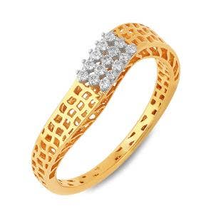 Peach Wave Diamond Ring
