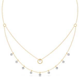 Glowing Light Diamond 2 Layered Necklace